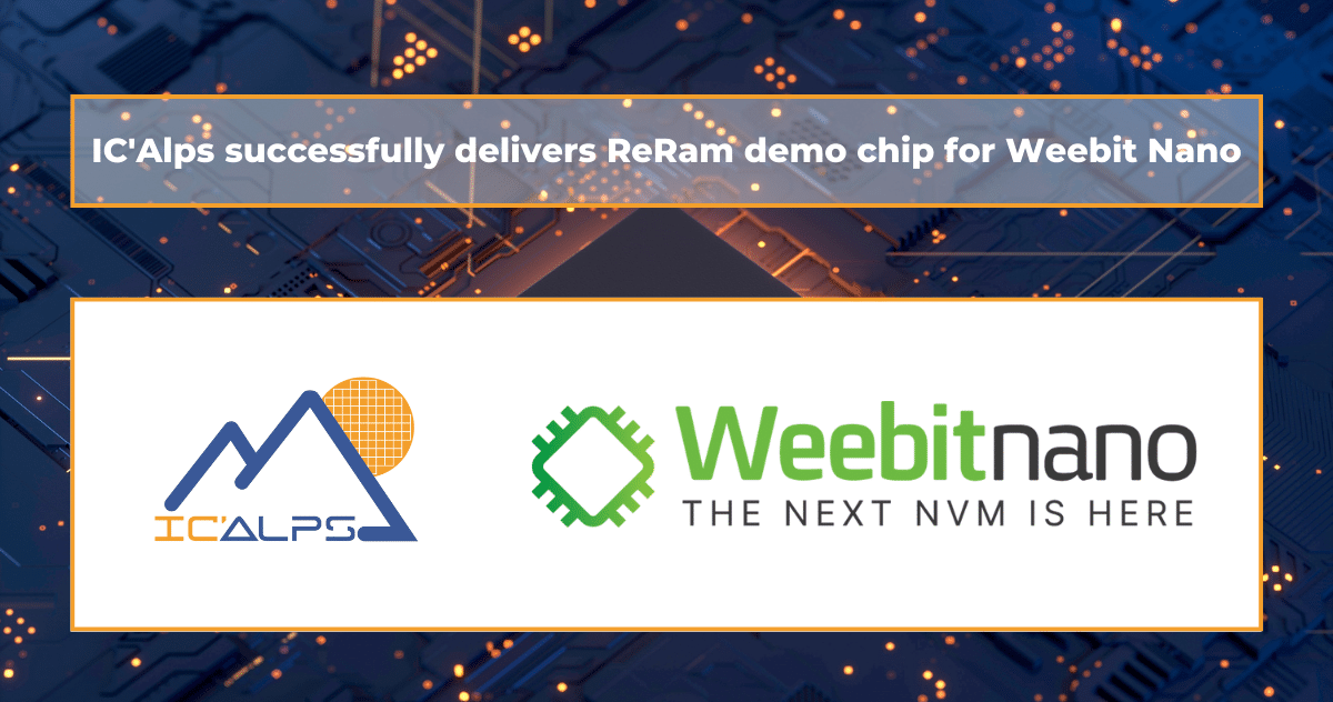 IC’Alps finalise avec succès l’implémentation physique d’une puce de démonstration pour Weebit Nano intégrant pour la première fois sa technologie de mémoire ReRAM dans un sous-système complet pour les applications embarquées